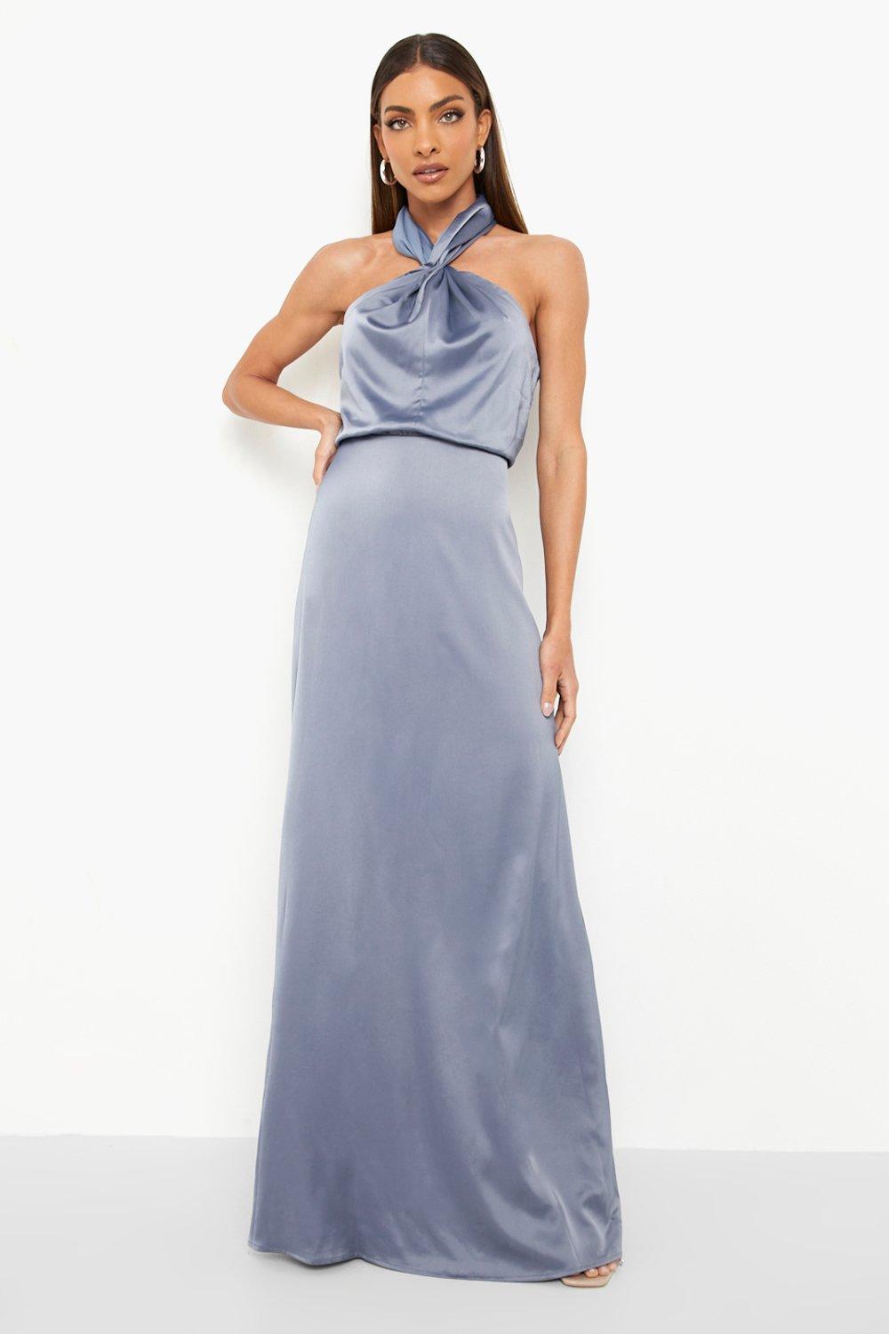 Boohoo blue bridesmaid outlet dress